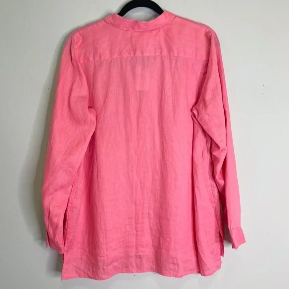 NWT J.JILL linen essential button down - Picture 2 of 8